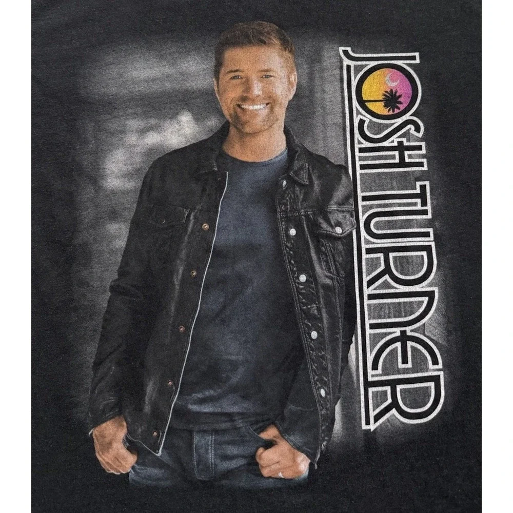 Josh‎ Turner Country Music Tour T-Shirt Unisex XL Black Graphic Double Sided Tee